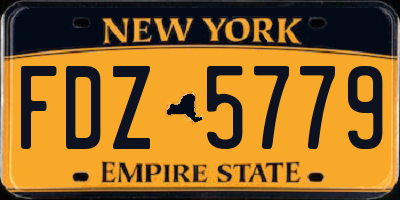 NY license plate FDZ5779