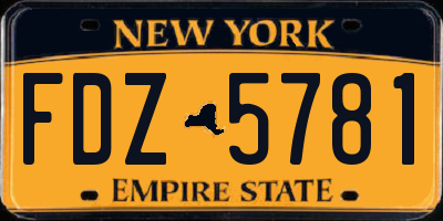 NY license plate FDZ5781