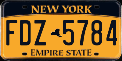 NY license plate FDZ5784