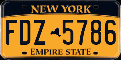 NY license plate FDZ5786