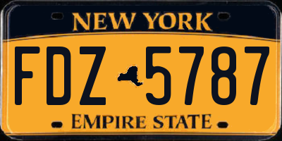 NY license plate FDZ5787
