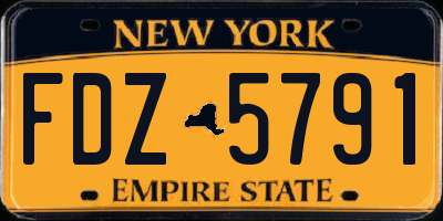 NY license plate FDZ5791