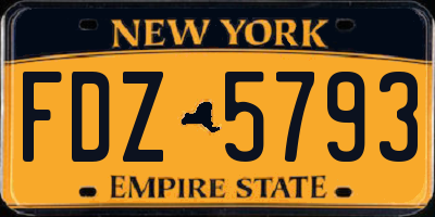 NY license plate FDZ5793