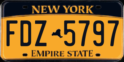 NY license plate FDZ5797