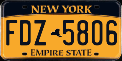 NY license plate FDZ5806