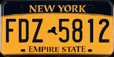 NY license plate FDZ5812