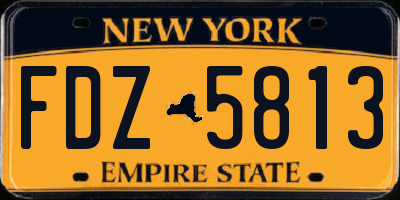 NY license plate FDZ5813