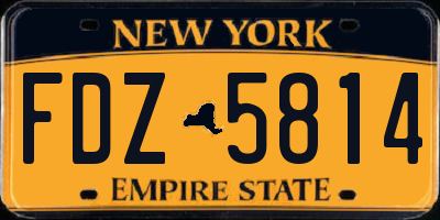 NY license plate FDZ5814