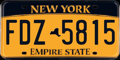 NY license plate FDZ5815