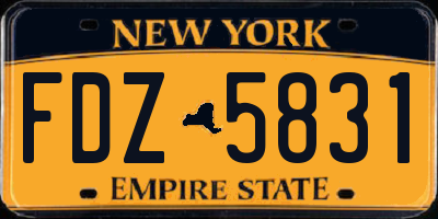 NY license plate FDZ5831