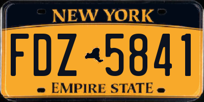 NY license plate FDZ5841