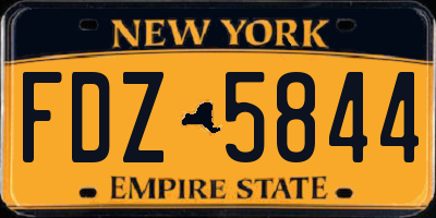 NY license plate FDZ5844