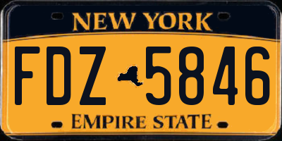 NY license plate FDZ5846