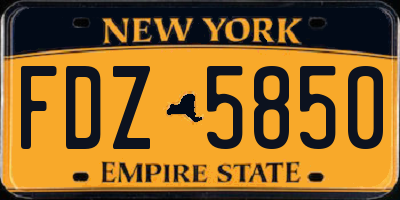 NY license plate FDZ5850