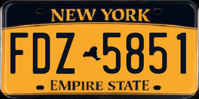 NY license plate FDZ5851