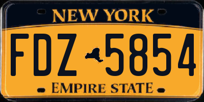 NY license plate FDZ5854