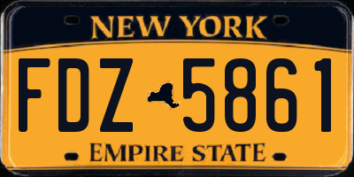NY license plate FDZ5861