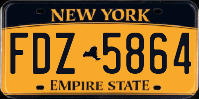 NY license plate FDZ5864