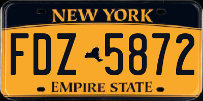 NY license plate FDZ5872