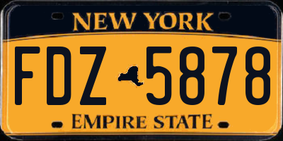 NY license plate FDZ5878