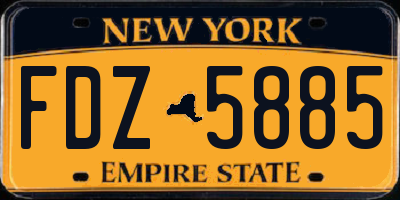 NY license plate FDZ5885