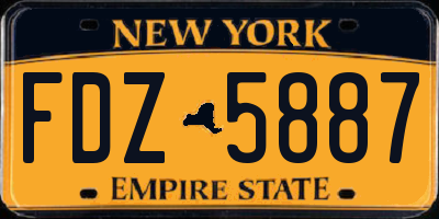 NY license plate FDZ5887