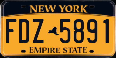 NY license plate FDZ5891