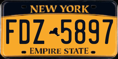 NY license plate FDZ5897