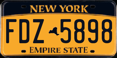 NY license plate FDZ5898