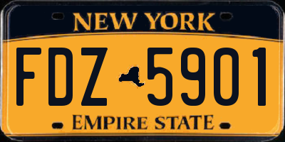 NY license plate FDZ5901