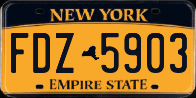 NY license plate FDZ5903