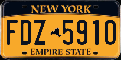 NY license plate FDZ5910