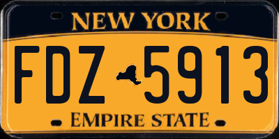 NY license plate FDZ5913