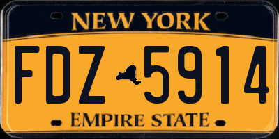NY license plate FDZ5914