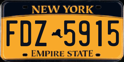 NY license plate FDZ5915