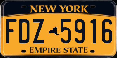 NY license plate FDZ5916