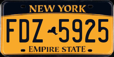 NY license plate FDZ5925