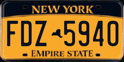 NY license plate FDZ5940