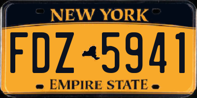 NY license plate FDZ5941