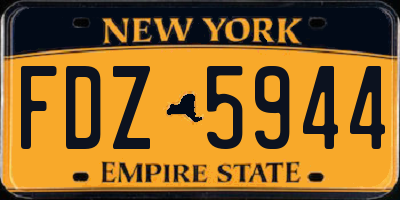 NY license plate FDZ5944