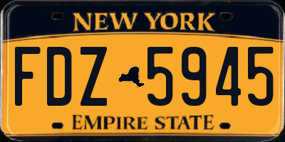 NY license plate FDZ5945