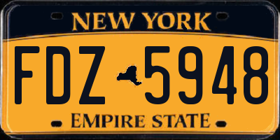 NY license plate FDZ5948