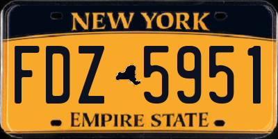NY license plate FDZ5951