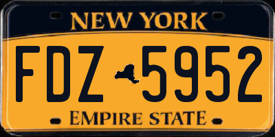 NY license plate FDZ5952