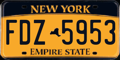 NY license plate FDZ5953