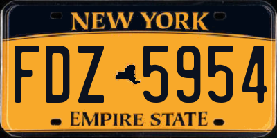 NY license plate FDZ5954