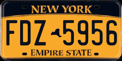 NY license plate FDZ5956