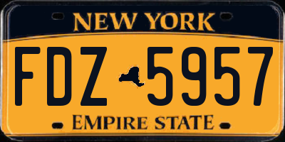 NY license plate FDZ5957