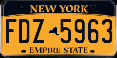 NY license plate FDZ5963