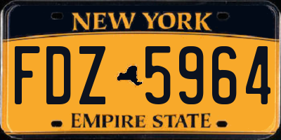 NY license plate FDZ5964